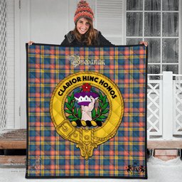 Scottish Buchanan Ancient Clan Tartan Quilt - Crest Gold Style Scottish Plaid Tartan Plaid