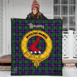 Scottish Armstrong Modern Clan Tartan Quilt - Crest Gold Style Scottish Plaid Tartan Plaid
