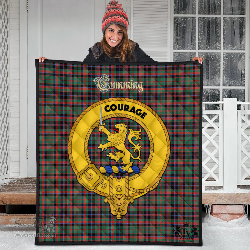 Scottish Cumming Hunting Ancient Clan Tartan Quilt - Crest Gold Style Scottish Plaid Tartan Plaid