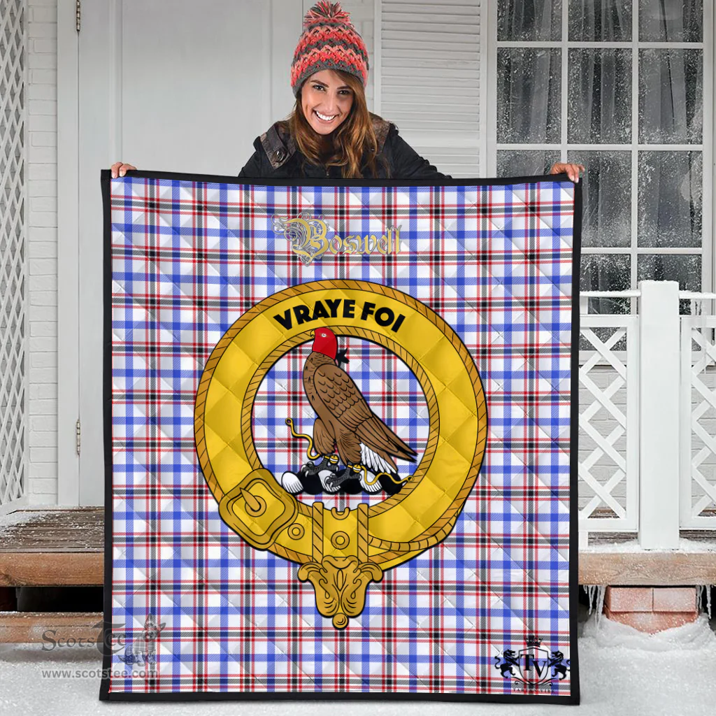 Scottish Boswell Modern Clan Tartan Quilt - Crest Gold Style Scottish Plaid Tartan Plaid