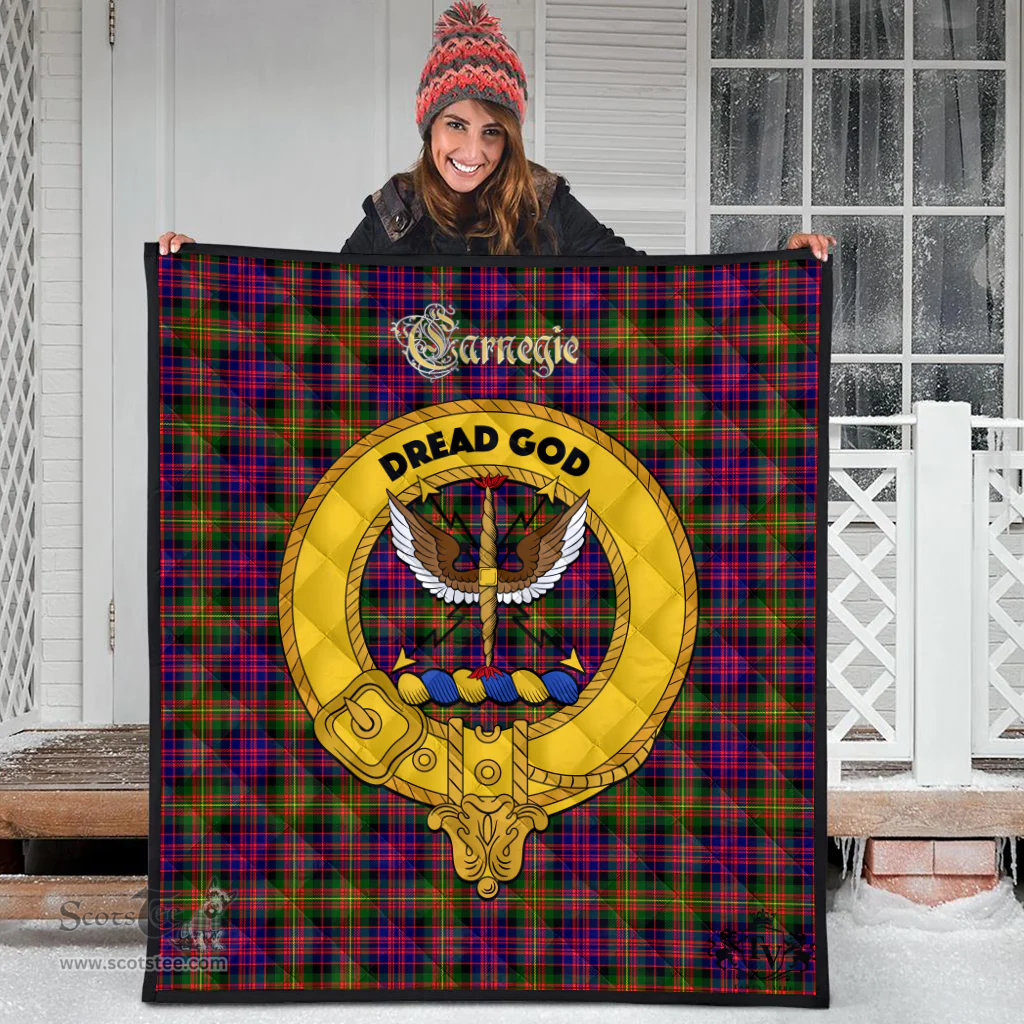Scottish Carnegie Modern Clan Tartan Quilt - Crest Gold Style Scottish Plaid Tartan Plaid