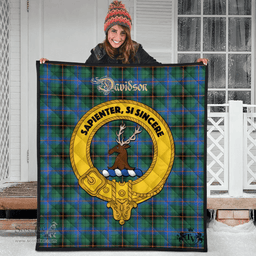 Scottish Davidson Ancient Clan Tartan Quilt - Crest Gold Style Scottish Plaid Tartan Plaid