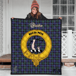 Scottish Fletcher Modern Clan Tartan Quilt - Crest Gold Style Scottish Plaid Tartan Plaid