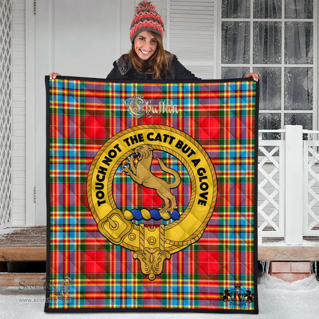 Scottish Chattan Clan Tartan Quilt - Crest Gold Style Scottish Plaid Tartan Plaid