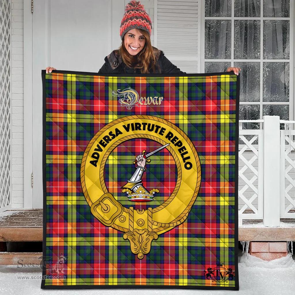 Scottish Dewar Clan Tartan Quilt - Crest Gold Style Scottish Plaid Tartan Plaid