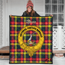 Scottish Dewar Clan Tartan Quilt - Crest Gold Style Scottish Plaid Tartan Plaid