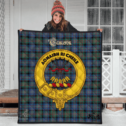 Scottish Cameron of Erracht Ancient Clan Tartan Quilt - Crest Gold Style Scottish Plaid Tartan Plaid