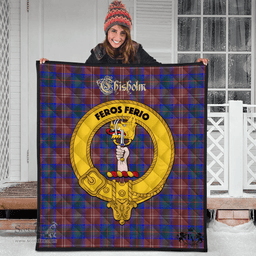 Scottish Chisholm Hunting Modern Clan Tartan Quilt - Crest Gold Style Scottish Plaid Tartan Plaid