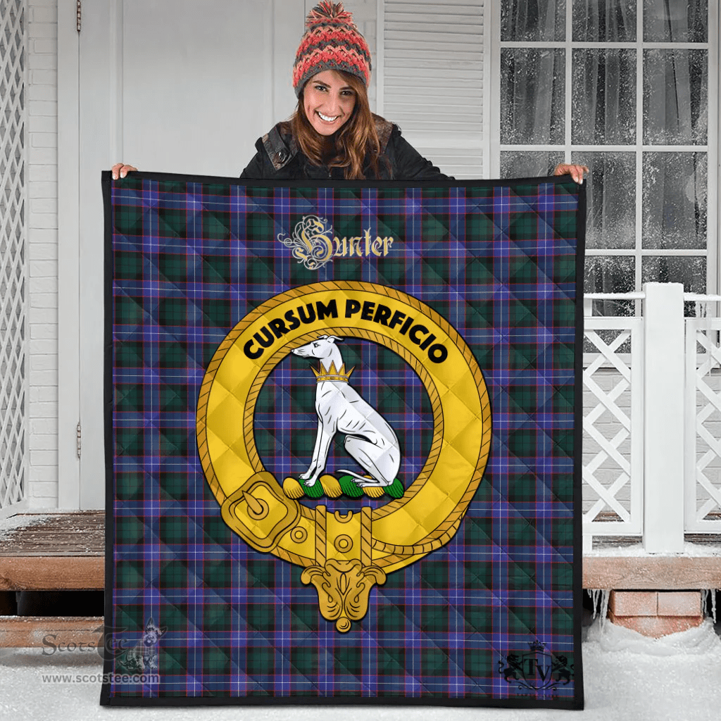 Scottish Hunter Modern Clan Tartan Quilt - Crest Gold Style Scottish Plaid Tartan Plaid
