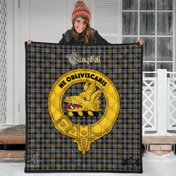 Scottish Campbell Argyll Weathered Clan Tartan Quilt - Crest Gold Style Scottish Plaid Tartan Plaid