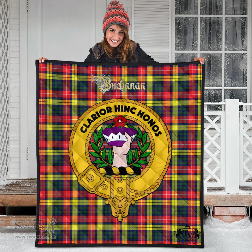 Scottish Buchanan Modern Clan Tartan Quilt - Crest Gold Style Scottish Plaid Tartan Plaid