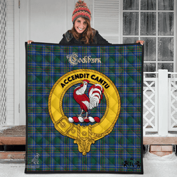 Scottish Cockburn Ancient Clan Tartan Quilt - Crest Gold Style Scottish Plaid Tartan Plaid