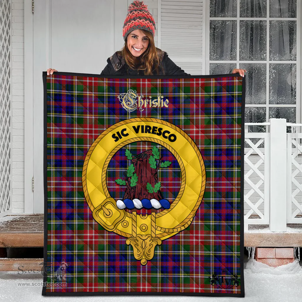 Scottish Christie Clan Tartan Quilt - Crest Gold Style Scottish Plaid Tartan Plaid
