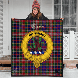 Scottish Christie Clan Tartan Quilt - Crest Gold Style Scottish Plaid Tartan Plaid