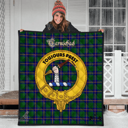 Scottish Carmichael Modern Clan Tartan Quilt - Crest Gold Style Scottish Plaid Tartan Plaid