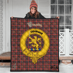 Scottish Cumming Hunting Weathered Clan Tartan Quilt - Crest Gold Style Scottish Plaid Tartan Plaid