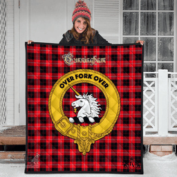 Scottish Cunningham Modern Clan Tartan Quilt - Crest Gold Style Scottish Plaid Tartan Plaid