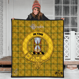 Scottish Houston Clan Tartan Quilt - Crest Gold Style Scottish Plaid Tartan Plaid