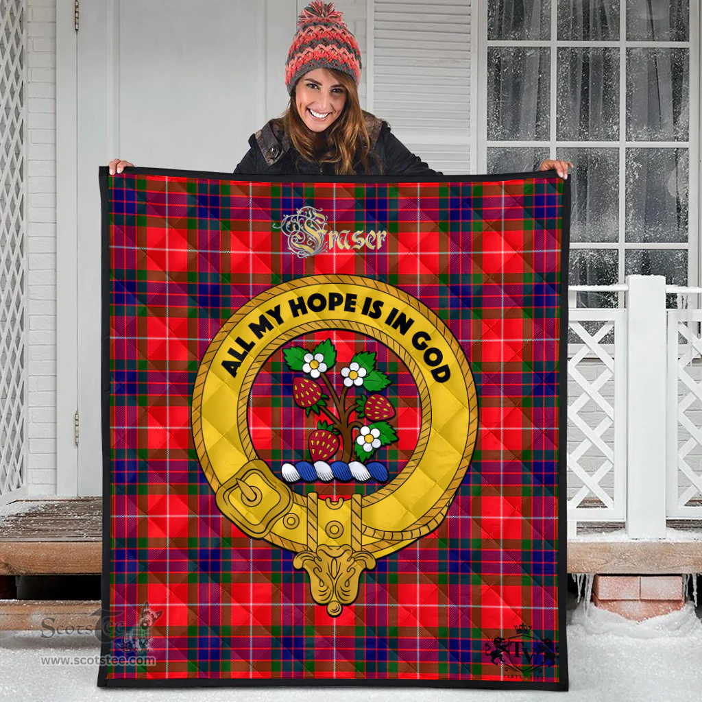 Scottish Fraser Modern Clan Tartan Quilt - Crest Gold Style Scottish Plaid Tartan Plaid
