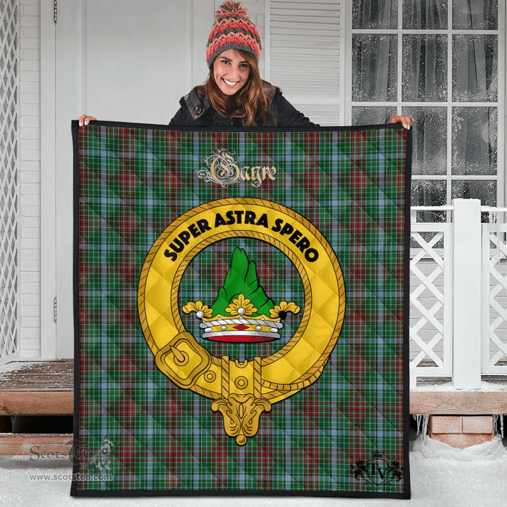Scottish Gayre Clan Tartan Quilt - Crest Gold Style Scottish Plaid Tartan Plaid