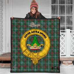 Scottish Gayre Clan Tartan Quilt - Crest Gold Style Scottish Plaid Tartan Plaid