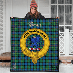 Scottish Forsyth Ancient Clan Tartan Quilt - Crest Gold Style Scottish Plaid Tartan Plaid