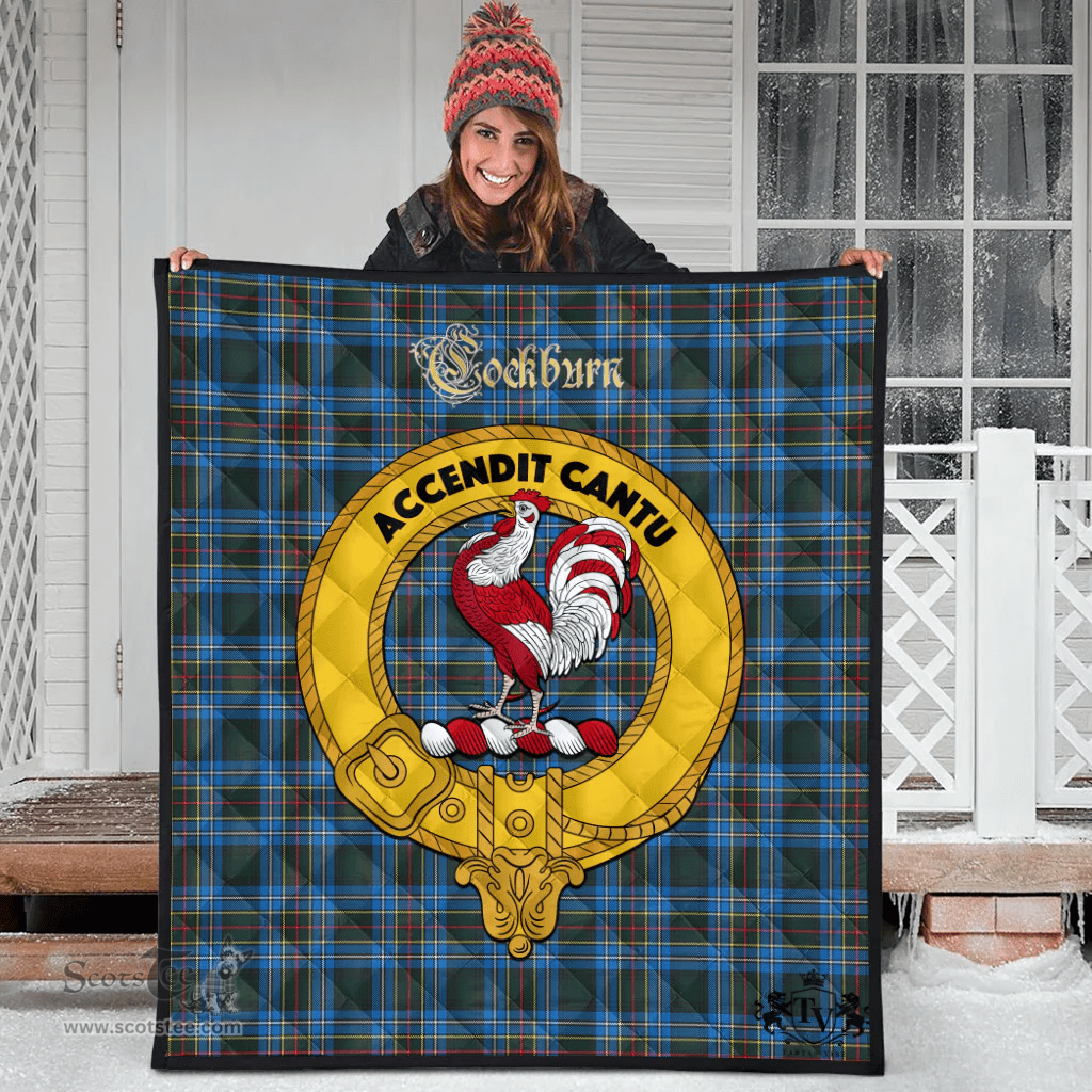 Scottish Cockburn Modern Clan Tartan Quilt - Crest Gold Style Scottish Plaid Tartan Plaid