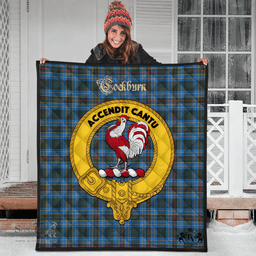 Scottish Cockburn Modern Clan Tartan Quilt - Crest Gold Style Scottish Plaid Tartan Plaid