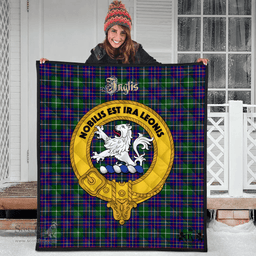 Scottish Inglis Modern Clan Tartan Quilt - Crest Gold Style Scottish Plaid Tartan Plaid