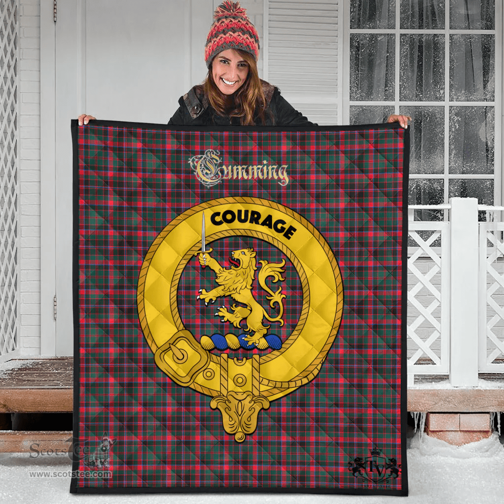 Scottish Cumming Hunting Modern Clan Tartan Quilt - Crest Gold Style Scottish Plaid Tartan Plaid