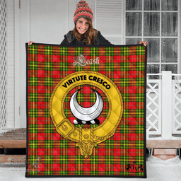 Scottish Leask Clan Tartan Quilt - Crest Gold Style Scottish Plaid Tartan Plaid