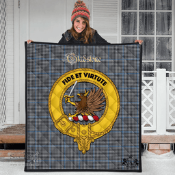 Scottish Gladstone Clan Tartan Quilt - Crest Gold Style Scottish Plaid Tartan Plaid
