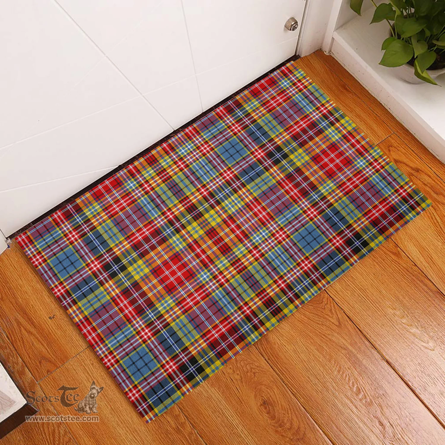 Scottish Ogilvie (Ogilvy) of Airlie Ancient Clan Tartan Rubber Door Mat - Classic Scottish Plaid Tartan Plaid