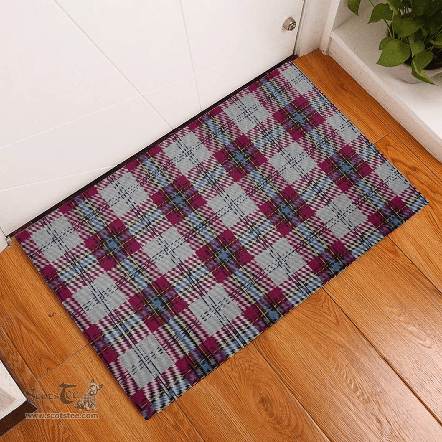 Scottish MacLean of Duart Dress 04 Clan Tartan Rubber Door Mat - Classic Scottish Plaid Tartan Plaid