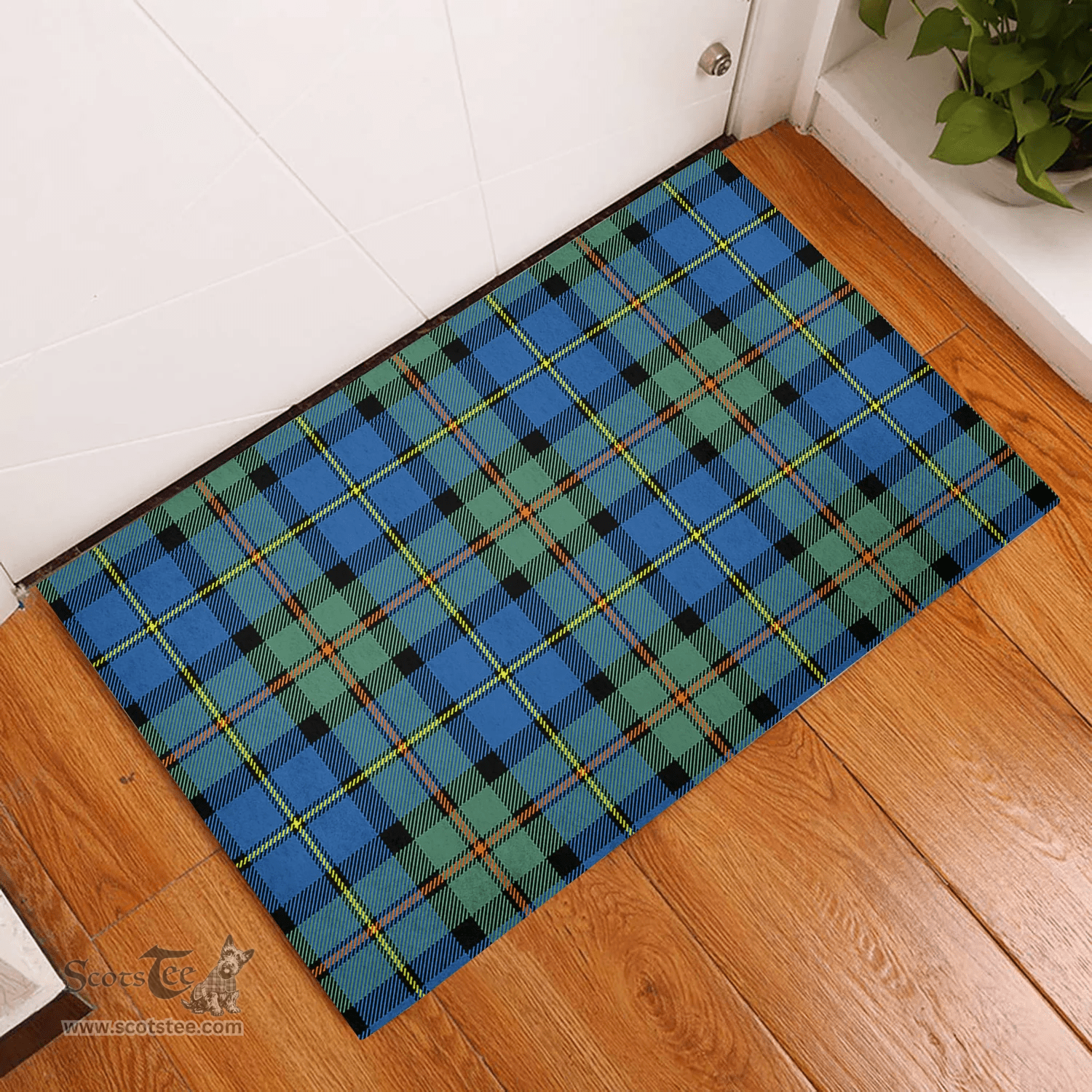 Scottish MacLeod of Harris Ancient Clan Tartan Rubber Door Mat - Classic Scottish Plaid Tartan Plaid