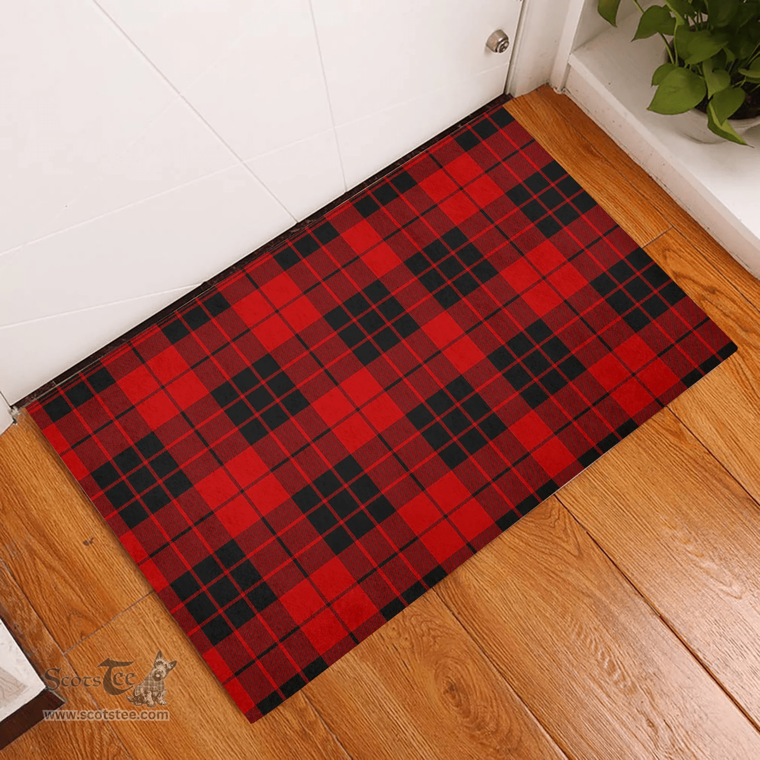 Scottish MacLeod of Raasay Clan Tartan Rubber Door Mat - Classic Scottish Plaid Tartan Plaid