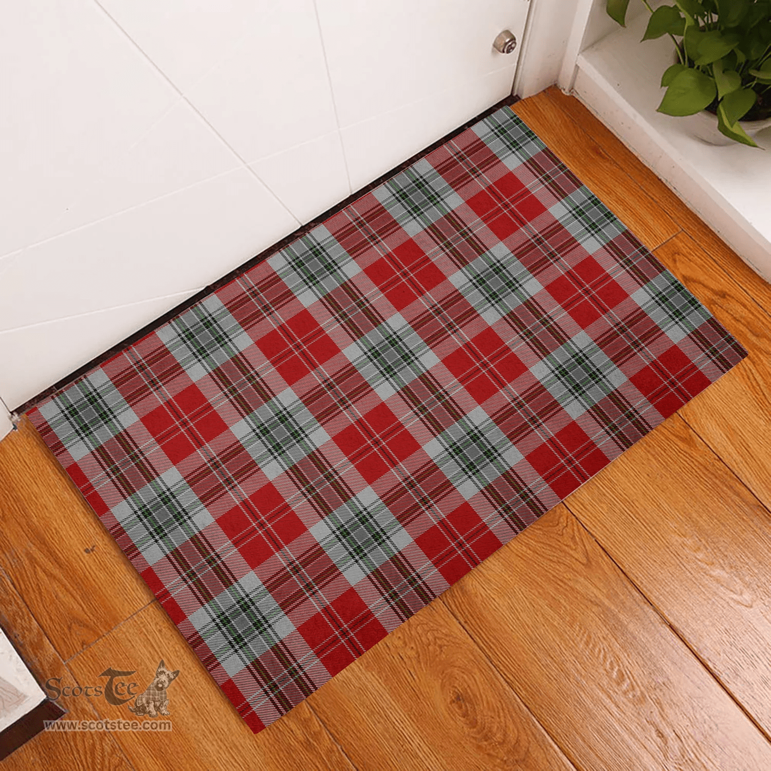Scottish MacLean of Duart Dress 02 Clan Tartan Rubber Door Mat - Classic Scottish Plaid Tartan Plaid