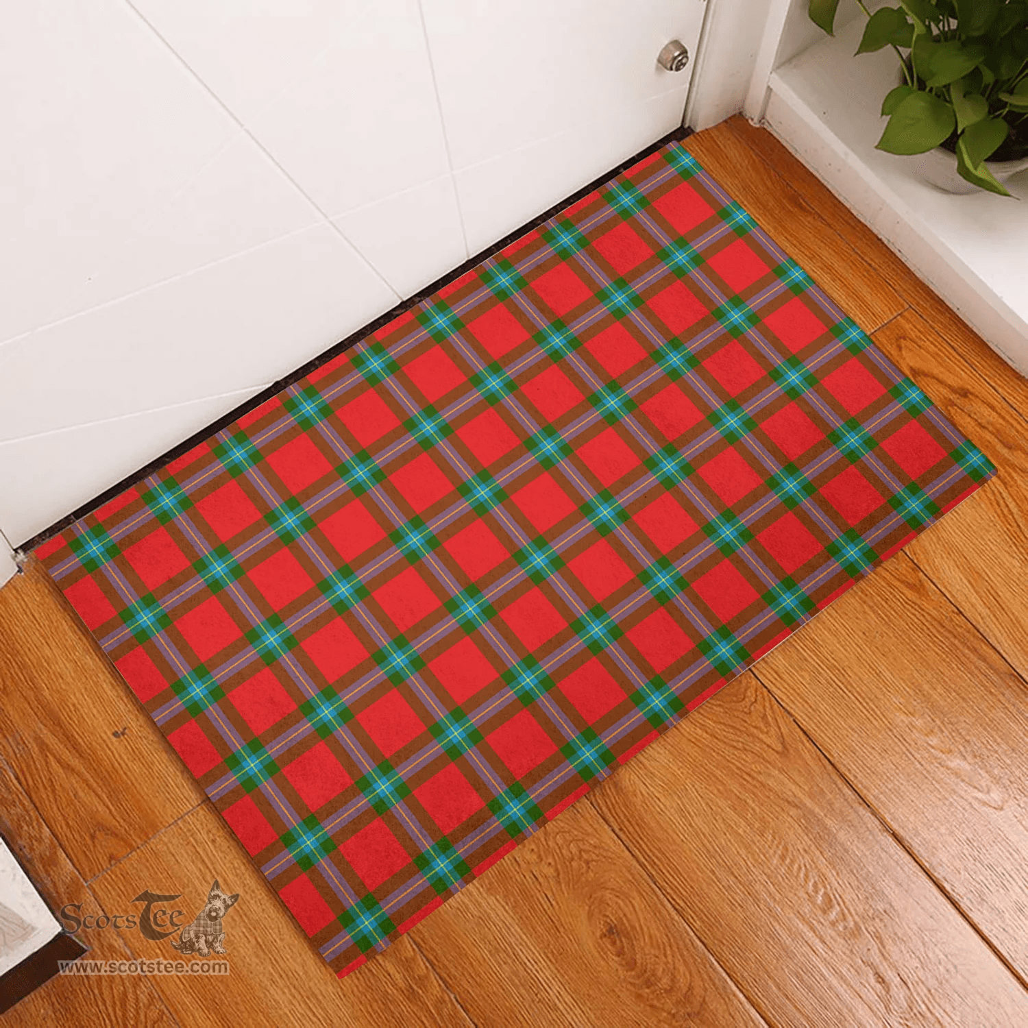 Scottish MacLaine of Loch Buie Clan Tartan Rubber Door Mat - Classic Scottish Plaid Tartan Plaid