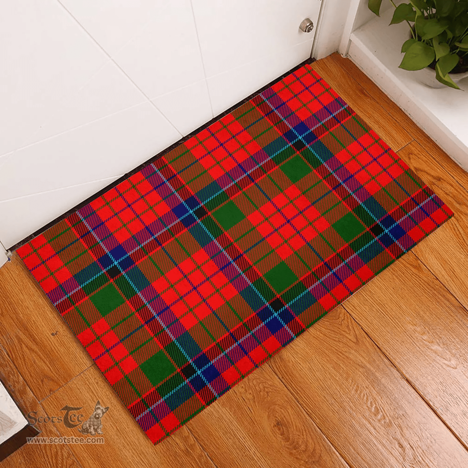 Scottish MacNicol of Scorrybreac Clan Tartan Rubber Door Mat - Classic Scottish Plaid Tartan Plaid