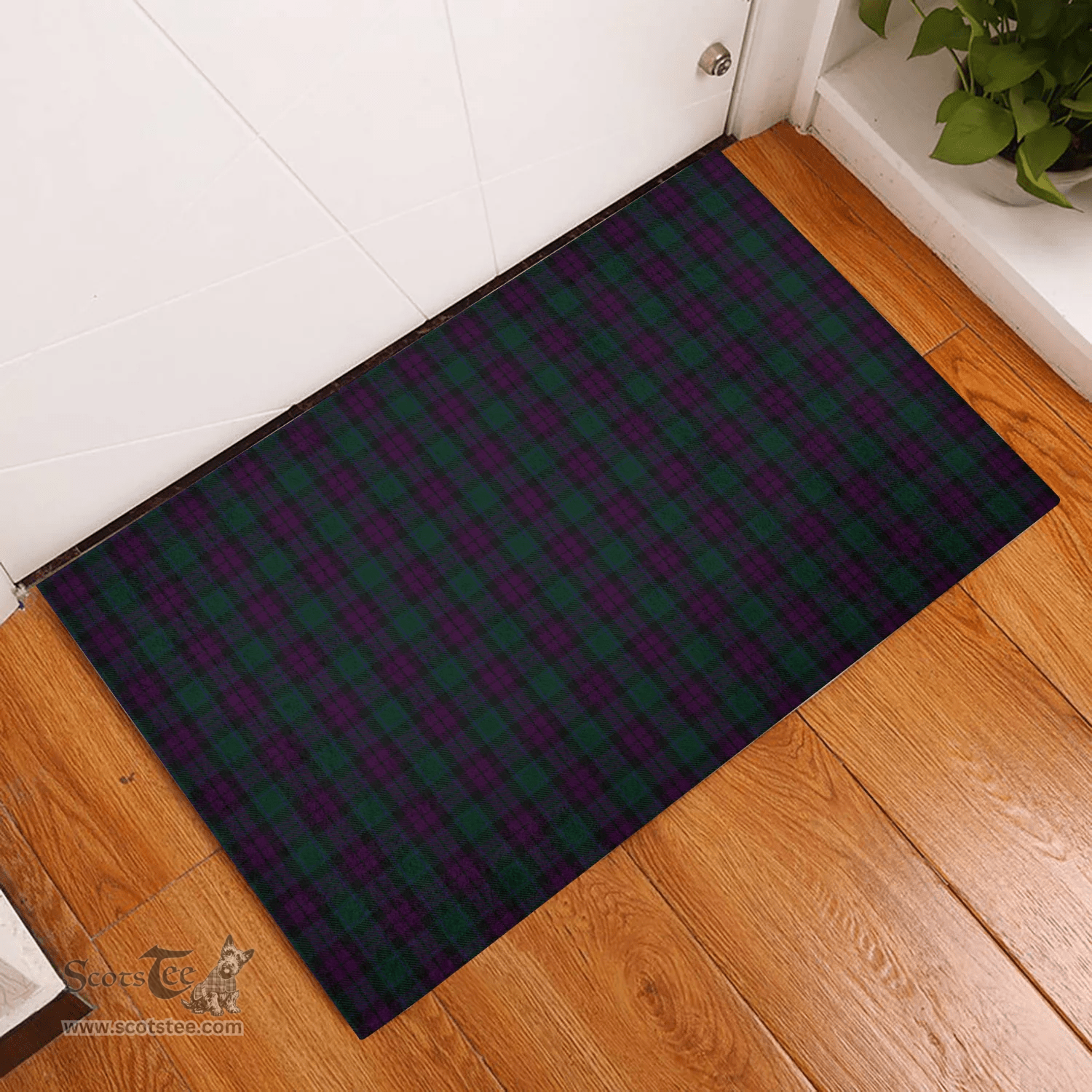 Scottish MacArthur of Milton Hunting Clan Tartan Rubber Door Mat - Classic Scottish Plaid Tartan Plaid