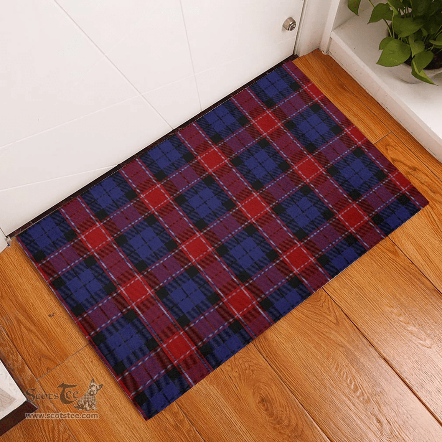 Scottish Graham of Menteith Red 01 Clan Tartan Rubber Door Mat - Classic Scottish Plaid Tartan Plaid