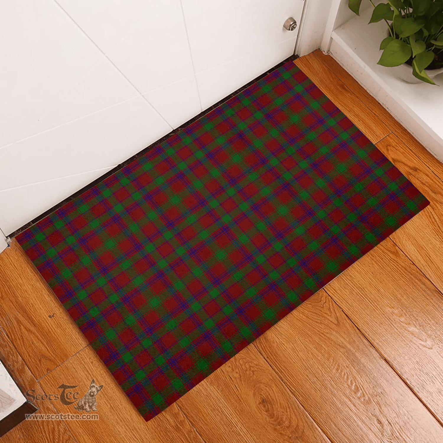 Scottish MacDonald of Aird and Valley Clan Tartan Rubber Door Mat - Classic Scottish Plaid Tartan Plaid