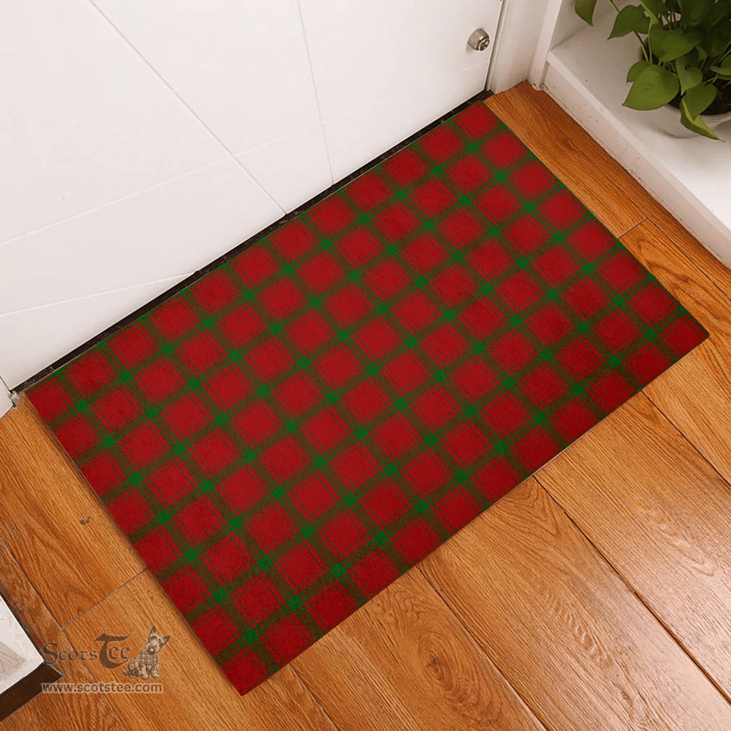 Scottish MacDonald of Sleat Clan Tartan Rubber Door Mat - Classic Scottish Plaid Tartan Plaid