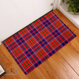 Scottish Cameron of Lochiel Modern Clan Tartan Rubber Door Mat - Classic Scottish Plaid Tartan Plaid