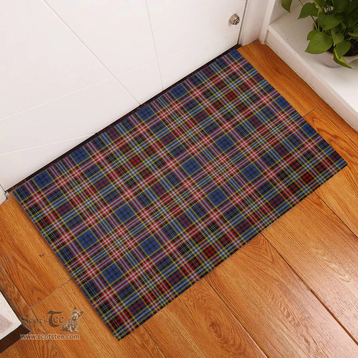 Scottish Drummond of Strathallen Clan Tartan Rubber Door Mat - Classic Scottish Plaid Tartan Plaid
