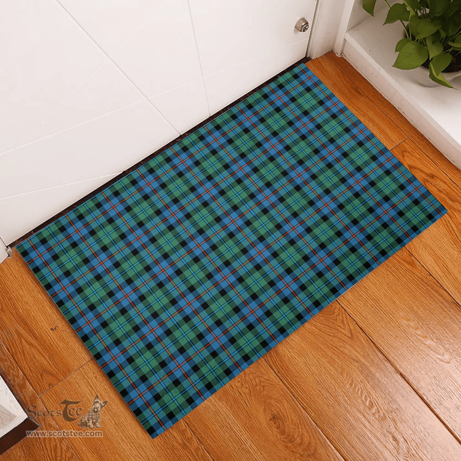 Scottish Campbell of Cawdor Ancient Clan Tartan Rubber Door Mat - Classic Scottish Plaid Tartan Plaid