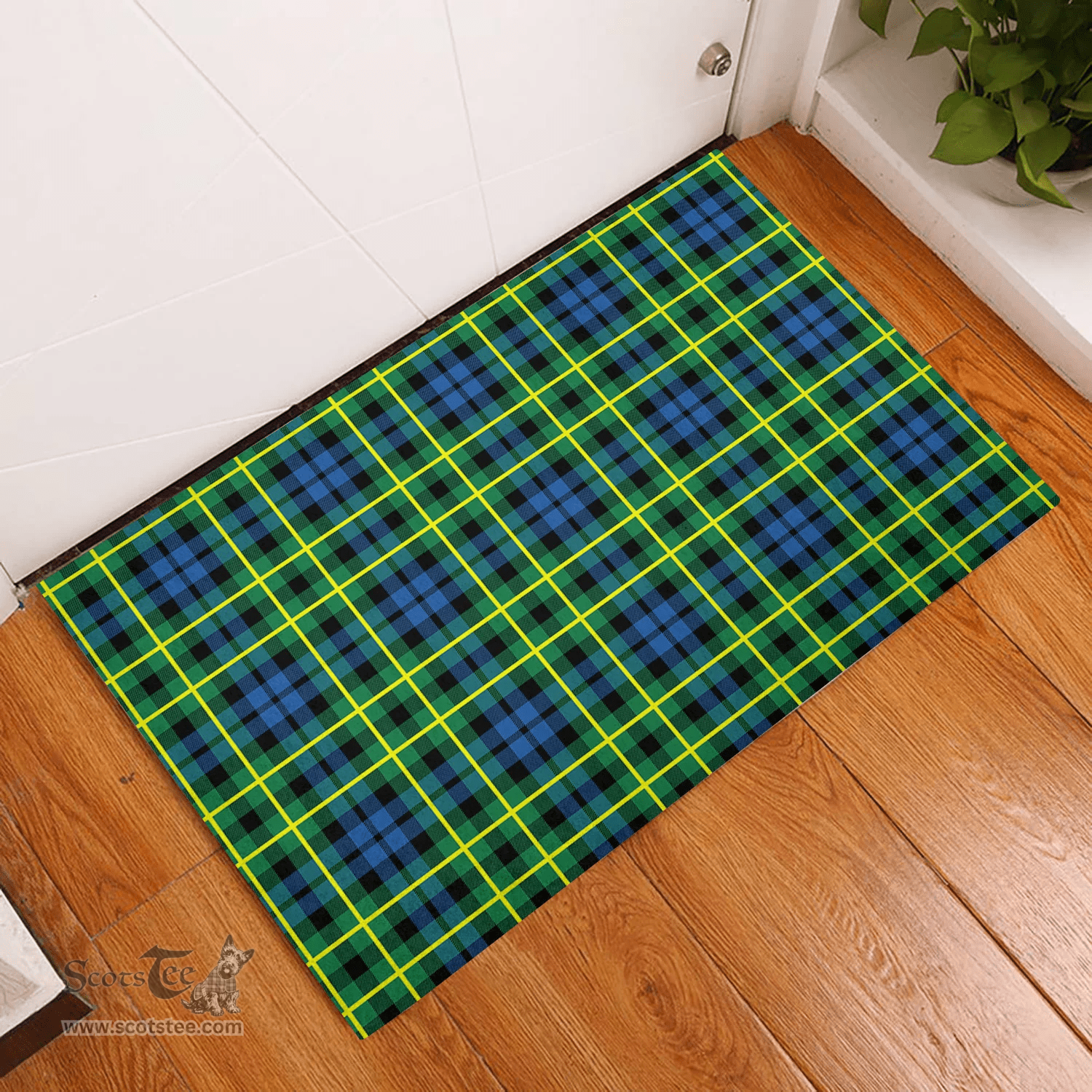 Scottish Campbell of Breadalbane Ancient Clan Tartan Rubber Door Mat - Classic Scottish Plaid Tartan Plaid