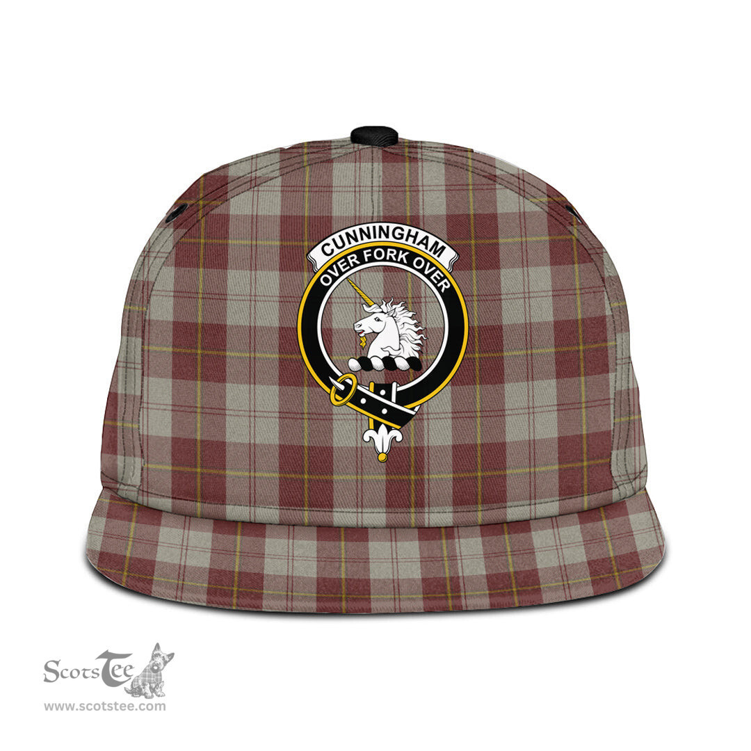 Scottish Cunningham Burgundy Dancers Clan Tartan Snapback Hat - Crest Classic Scottish Plaid Tartan Plaid