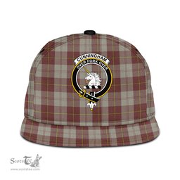 Scottish Cunningham Burgundy Dancers Clan Tartan Snapback Hat - Crest Classic Scottish Plaid Tartan Plaid