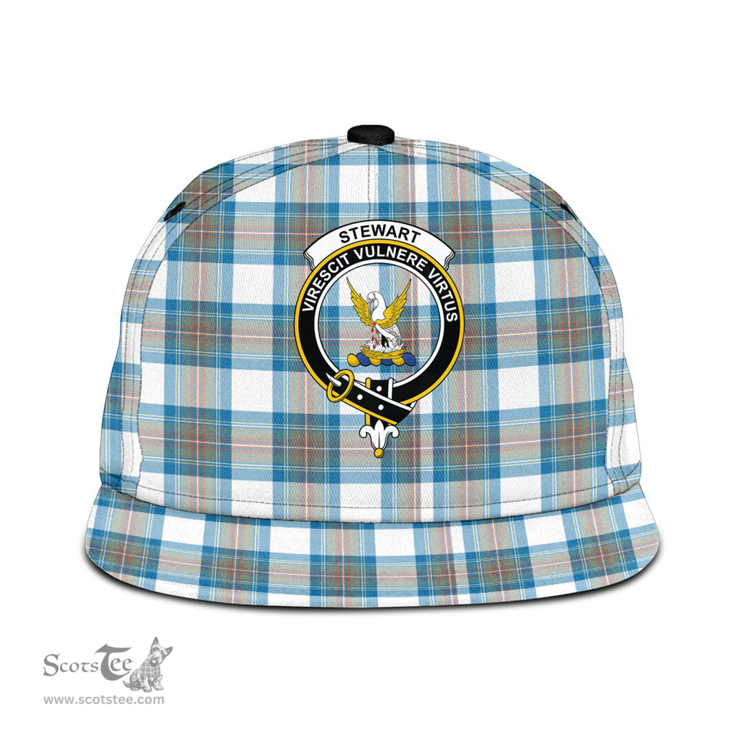 Scottish Stewart Muted Blue Clan Tartan Snapback Hat - Crest Classic Scottish Plaid Tartan Plaid